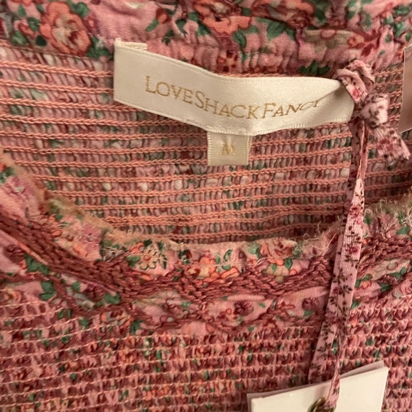 LoveShackFancy Floral Smocked Dress with Embroidery Detail Size M - Picture 5 of 13